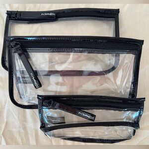 3 MAC cosmetic storage bags - approx 8x4 inches (2 bags) and 6.5x3 inches